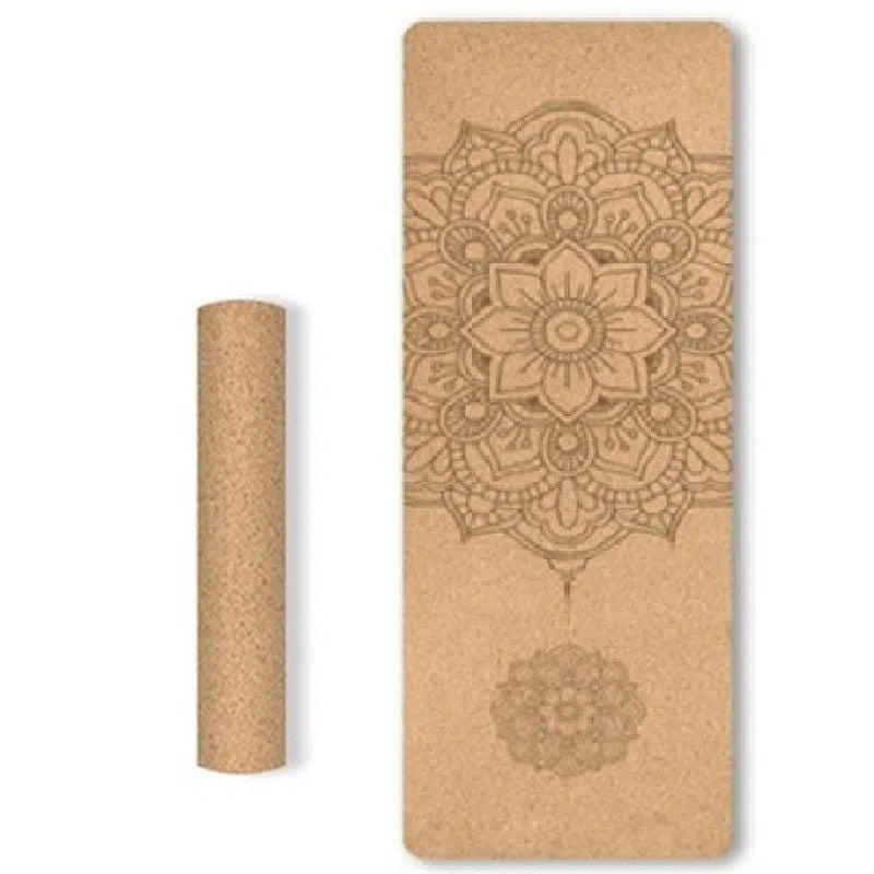 Portable Cork Yoga Non-Slip Exercise Mat Composite Environmentally Friendly TPE
